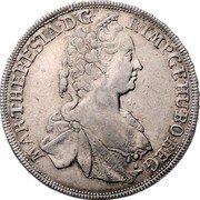 Austria 1/2 Thaler Maria Theresia Graz 1750 KM# 1773 MAR THERESIA D G R IMP GE HU BO REG coin obverse Austria 1/2 Thaler Maria Theresia Graz 1750 KM# 1773 MAR THERESIA D G R IMP GE HU BO REG coin obverse