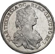 Austria 1/2 Thaler Maria Theresia Graz 1751 KM# 1797 MAR THERESIA D G R IMP GE HU BO REG coin obverse Austria 1/2 Thaler Maria Theresia Graz 1751 KM# 1797 MAR THERESIA D G R IMP GE HU BO REG coin obverse