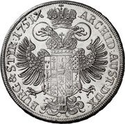 Austria 1/2 Thaler Maria Theresia Graz 1751 KM# 1797 ARCHID AUST DUX BURG&STYR coin reverse Austria 1/2 Thaler Maria Theresia Graz 1751 KM# 1797 ARCHID AUST DUX BURG&STYR coin reverse
