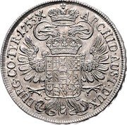 Austria 1/2 Thaler Maria Theresia Vienna 1753 KM# 1741 ARCHID AUST DUX BURG CO TYR coin reverse Austria 1/2 Thaler Maria Theresia Vienna 1753 KM# 1741 ARCHID AUST DUX BURG CO TYR coin reverse