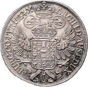Austria 1/2 Thaler Maria Theresia Vienna 1754 KM# 1815 ARCHID AUST DUX BURG CO TYR coin reverse Austria 1/2 Thaler Maria Theresia Vienna 1754 KM# 1815 ARCHID AUST DUX BURG CO TYR coin reverse