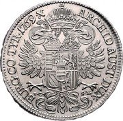 Austria 1/2 Thaler Maria Theresia Vienna 1769 IC-SK KM# 1846 ARCHID AUST DUX BURG CO TYR coin reverse Austria 1/2 Thaler Maria Theresia Vienna 1769 IC-SK KM# 1846 ARCHID AUST DUX BURG CO TYR coin reverse