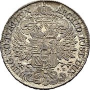 Austria 1/2 Thaler Maria Theresia Vienna 1772 IC-SK KM# 1864 ARCHID AUST DUX BURG CO TYR coin reverse Austria 1/2 Thaler Maria Theresia Vienna 1772 IC-SK KM# 1864 ARCHID AUST DUX BURG CO TYR coin reverse