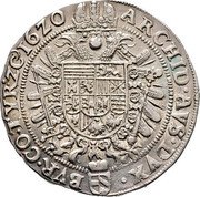 Austria 1/2 Thaler (Ferdinand II Vienna) KM# 261 ARCHID AVS DVX BVR CO TYR ZC 16Z0 coin reverse Austria 1/2 Thaler (Ferdinand II Vienna) KM# 261 ARCHID AVS DVX BVR CO TYR ZC 16Z0 coin reverse