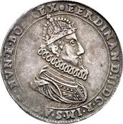 Austria 1/2 Thaler Ferdinand II Klagenfurt 1621 KM# 331 FERDINAND II D G R IM S A GER HVN ET BOE REX coin obverse