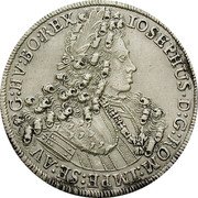 Austria 1/2 Thaler Joseph I Hall ND KM# 1433 IOSEPHUS D G ROM IMPE SE AV G HV BO REX coin obverse Austria 1/2 Thaler Joseph I Hall ND KM# 1433 IOSEPHUS D G ROM IMPE SE AV G HV BO REX coin obverse