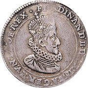 Austria 1/2 Thaler Ferdinand II ND KM# 260 FERDINAND II ... REX coin obverse