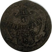 Austria 1/4 Kreuzer (Quadrans) Maria Theresia 1779 K KM# 1983 1/4 KREUTZER coin reverse Austria 1/4 Kreuzer (Quadrans) Maria Theresia 1779 K KM# 1983 1/4 KREUTZER coin reverse