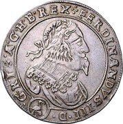 Austria 1/4 Thaler Ferdinand III Vienna 1644 KM# 838 FERDINANDVS III D G R I S A G H B REX coin obverse Austria 1/4 Thaler Ferdinand III Vienna 1644 KM# 838 FERDINANDVS III D G R I S A G H B REX coin obverse