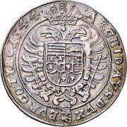Austria 1/4 Thaler Ferdinand III Vienna 1644 KM# 838 ARCHID AVS DVX BVR CO TYR EC 1644 coin reverse Austria 1/4 Thaler Ferdinand III Vienna 1644 KM# 838 ARCHID AVS DVX BVR CO TYR EC 1644 coin reverse