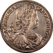 Austria 1/4 Thaler Karl VI Hall 1725 KM# 1618.1 CAROL • VI • D • G • R • I • S • A • G • HI • HU • B • REX • coin obverse Austria 1/4 Thaler Karl VI Hall 1725 KM# 1618.1 CAROL • VI • D • G • R • I • S • A • G • HI • HU • B • REX • coin obverse