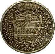 Austria 1/4 Thaler (Rudolf II Hall) KM# 54 NECNON ARCHIDVCES AV DVC BV COM TIRO coin reverse Austria 1/4 Thaler (Rudolf II Hall) KM# 54 NECNON ARCHIDVCES AV DVC BV COM TIRO coin reverse