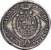 Austria 1/4 Thaler Leopold I Graz 1694 IA KM# 1376 ARCHID AVSTRIÆ DVX BVRG STYRIÆ coin reverse Austria 1/4 Thaler Leopold I Graz 1694 IA KM# 1376 ARCHID AVSTRIÆ DVX BVRG STYRIÆ coin reverse