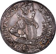 Austria 1/4 Thaler Leopold V 1632 KM# 590 LEOPOLDVS D G 1/4 ARCHIDVX AVST 1632 coin obverse Austria 1/4 Thaler Leopold V 1632 KM# 590 LEOPOLDVS D G 1/4 ARCHIDVX AVST 1632 coin obverse