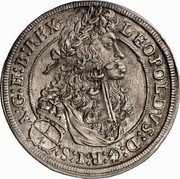 Austria 1/4 Thaler Leopold I Hall ND KM# 1173.2 LEOPOLDVS D G R I S (¼) A G H B REX coin obverse Austria 1/4 Thaler Leopold I Hall ND KM# 1173.2 LEOPOLDVS D G R I S (¼) A G H B REX coin obverse