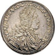 Austria 1/4 Thaler Karl VI Hall ND KM# 1577.2 CAROLUS VI D G ROM IMP S A GE HI HU BO REX coin obverse Austria 1/4 Thaler Karl VI Hall ND KM# 1577.2 CAROLUS VI D G ROM IMP S A GE HI HU BO REX coin obverse
