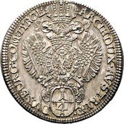 Austria 1/4 Thaler Karl VI Hall ND KM# 1577.2 ARCIHDVX AUSTRIÆ (1/4) DVX BURG COM TYROL coin reverse Austria 1/4 Thaler Karl VI Hall ND KM# 1577.2 ARCIHDVX AUSTRIÆ (1/4) DVX BURG COM TYROL coin reverse
