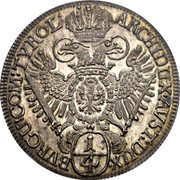 Austria 1/4 Thaler Charles VI ND KM# 1577.1 ARCHIDUX AVST DUX BVRG COM TYROL coin reverse Austria 1/4 Thaler Charles VI ND KM# 1577.1 ARCHIDUX AVST DUX BVRG COM TYROL coin reverse