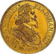 Austria 10 Ducat Ferdinand III Graz 1648 (o) KM# 939.1 FERDINAND III D G ROM IMP S A G H B REX coin obverse Austria 10 Ducat Ferdinand III Graz 1648 (o) KM# 939.1 FERDINAND III D G ROM IMP S A G H B REX coin obverse