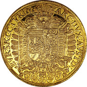 Austria 10 Ducat Ferdinand III Vienna 1656 KM# 996 ARC DVX AVST D BVR S K C C TYR 1656 coin reverse Austria 10 Ducat Ferdinand III Vienna 1656 KM# 996 ARC DVX AVST D BVR S K C C TYR 1656 coin reverse