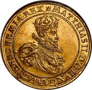 Austria 10 Ducat Matthias II Vienna 1612 KM# 155 MATTHIAS II D G HVNGARIAE ET BOHEMIAE REX coin obverse Austria 10 Ducat Matthias II Vienna 1612 KM# 155 MATTHIAS II D G HVNGARIAE ET BOHEMIAE REX coin obverse