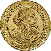 Austria 10 Ducat (Ferdinand II Vienna) KM# 371 FERDINANDVS II D G R I S AVG G HVN BOH REX coin obverse Austria 10 Ducat (Ferdinand II Vienna) KM# 371 FERDINANDVS II D G R I S AVG G HVN BOH REX coin obverse
