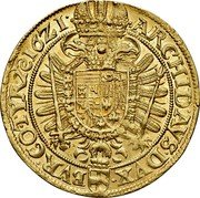 Austria 10 Ducat (Ferdinand II Vienna) KM# 371 ARCHID AVS DVX BVR CO TYR ZC 16Z1 coin reverse Austria 10 Ducat (Ferdinand II Vienna) KM# 371 ARCHID AVS DVX BVR CO TYR ZC 16Z1 coin reverse