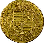 Austria 10 Ducat (Ferdinand III) KM# 730 ARCHIDVX AVSTRIAE E C 1629 coin reverse Austria 10 Ducat (Ferdinand III) KM# 730 ARCHIDVX AVSTRIAE E C 1629 coin reverse