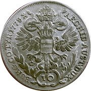 Austria 10 Kreuzer Maria Theresa - Vienna 1778 C-A KM# 1855 10 ARCHID AUST DUX BURG CO TYR coin reverse Austria 10 Kreuzer Maria Theresa - Vienna 1778 C-A KM# 1855 10 ARCHID AUST DUX BURG CO TYR coin reverse