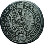 Austria 15 Kreuzer Leopold I Vienna 1661 KM# 1145 ARCHID AV DVX (CA) BVR COM TYR coin reverse Austria 15 Kreuzer Leopold I Vienna 1661 KM# 1145 ARCHID AV DVX (CA) BVR COM TYR coin reverse