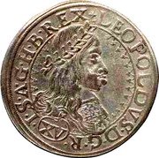 Austria 15 Kreuzer Leopold I Vienna 1662 KM# 1198 LEOPOLDVS D G R (XV) I S A G B REX coin obverse Austria 15 Kreuzer Leopold I Vienna 1662 KM# 1198 LEOPOLDVS D G R (XV) I S A G B REX coin obverse