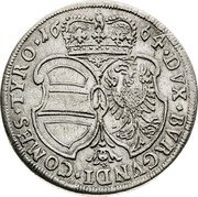 Austria 15 Kreuzer Sigismund Franz Hall 1664 KM# 1219 DVX BVRGVNDI COMES TYRO coin reverse Austria 15 Kreuzer Sigismund Franz Hall 1664 KM# 1219 DVX BVRGVNDI COMES TYRO coin reverse
