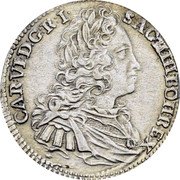Austria 15 Kreuzer Charles VI 1734 KM# 1654 CAR VI D G R I S A G HI H BOH REX coin obverse Austria 15 Kreuzer Charles VI 1734 KM# 1654 CAR VI D G R I S A G HI H BOH REX coin obverse