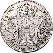 Austria 15 Kreuzer Maria Theresia Vienna 1741 KM# 1674 ARCHID AUST DUX BURG COM TYR XV coin reverse Austria 15 Kreuzer Maria Theresia Vienna 1741 KM# 1674 ARCHID AUST DUX BURG COM TYR XV coin reverse