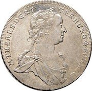 Austria 15 Kreuzer Maria Theresia Graz 1748 KM# 1764 M THERESIA D G R I GER HUNG & BOH REG coin obverse Austria 15 Kreuzer Maria Theresia Graz 1748 KM# 1764 M THERESIA D G R I GER HUNG & BOH REG coin obverse