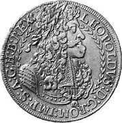 Austria 15 Kreuzer (Leopold I Hall) KM# 1344 LEOPOLDVS D G ROM IMP S A G H B REX coin obverse Austria 15 Kreuzer (Leopold I Hall) KM# 1344 LEOPOLDVS D G ROM IMP S A G H B REX coin obverse