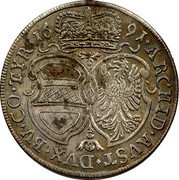 Austria 15 Kreuzer (Leopold I Hall) KM# 1289 ARCHID·AVS·DVX·BV·CO·TYR· 16 94· coin reverse Austria 15 Kreuzer (Leopold I Hall) KM# 1289 ARCHID·AVS·DVX·BV·CO·TYR· 16 94· coin reverse