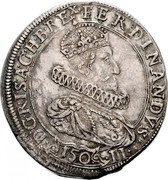 Austria 150 Kreuzer Ferdinand II Graz 1622 KM# 419 FERDINANDVS II (150) D G R I S A G H B REX coin obverse