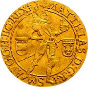 Austria 2 Ducat Matthias II 1616 KM# 172 MATTHIAS D G R I S AVG G H BO REX coin obverse Austria 2 Ducat Matthias II 1616 KM# 172 MATTHIAS D G R I S AVG G H BO REX coin obverse