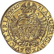 Austria 2 Ducat Ferdinand II 1621 KM# 365 ARCH AVS DVX BVR STYRIÆ TEC 16 21 coin reverse Austria 2 Ducat Ferdinand II 1621 KM# 365 ARCH AVS DVX BVR STYRIÆ TEC 16 21 coin reverse