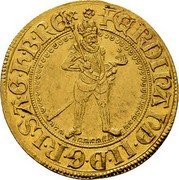 Austria 2 Ducat Ferdinand II St Veit 1632 KM# 791 FERDINAND II D G R I S A G H B REX coin obverse Austria 2 Ducat Ferdinand II St Veit 1632 KM# 791 FERDINAND II D G R I S A G H B REX coin obverse