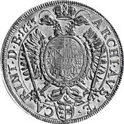 Austria 2 Ducat Ferdinand III 1655 KM# 936 ARCHI AVS TE CA RINT D B 1655 coin reverse Austria 2 Ducat Ferdinand III 1655 KM# 936 ARCHI AVS TE CA RINT D B 1655 coin reverse