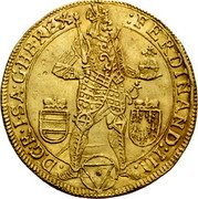 Austria 2 Ducat Ferdinand III Vienna 1656 KM# 899 FERDINAND III D G R I S A G H B REX coin obverse