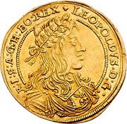 Austria 2 Ducat Leopold I Vienna 1660 KM# 1183 LEOPOLDVS D G R I S A G H BO REX coin obverse Austria 2 Ducat Leopold I Vienna 1660 KM# 1183 LEOPOLDVS D G R I S A G H BO REX coin obverse
