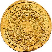 Austria 2 Ducat Leopold I Vienna 1660 KM# 1183 ARCHID AVS DVX (CA) BVR CO TIRO 1660 coin reverse Austria 2 Ducat Leopold I Vienna 1660 KM# 1183 ARCHID AVS DVX (CA) BVR CO TIRO 1660 coin reverse