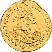 Austria 2 Ducat (Leopold I St Veit) KM# 1312 LEOPOLDVS D G R I S A G H B REX coin obverse Austria 2 Ducat (Leopold I St Veit) KM# 1312 LEOPOLDVS D G R I S A G H B REX coin obverse