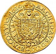 Austria 2 Ducat (Ferdinand II Vienna) KM# 275 ARCHID AVS DVX BVR CO TYR ZC 1620 coin reverse Austria 2 Ducat (Ferdinand II Vienna) KM# 275 ARCHID AVS DVX BVR CO TYR ZC 1620 coin reverse