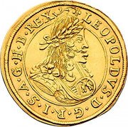 Austria 2 Ducat Leopold I Graz 1687/6 IAN KM# 1276 LEOPOLDVS D G R I S A G HVNG BOH REX coin obverse Austria 2 Ducat Leopold I Graz 1687/6 IAN KM# 1276 LEOPOLDVS D G R I S A G HVNG BOH REX coin obverse