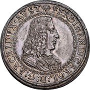Austria 2 Thaler Ferdinand Charles 1646 KM# 937 FERDINAND CAROL D G ARCHIDVX AVST coin obverse Austria 2 Thaler Ferdinand Charles 1646 KM# 937 FERDINAND CAROL D G ARCHIDVX AVST coin obverse
