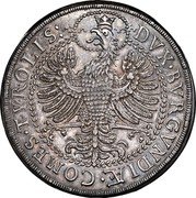Austria 2 Thaler Ferdinand Charles 1646 KM# 937 DVX BVRGVNDIÆ COMES TYROLIS coin reverse Austria 2 Thaler Ferdinand Charles 1646 KM# 937 DVX BVRGVNDIÆ COMES TYROLIS coin reverse